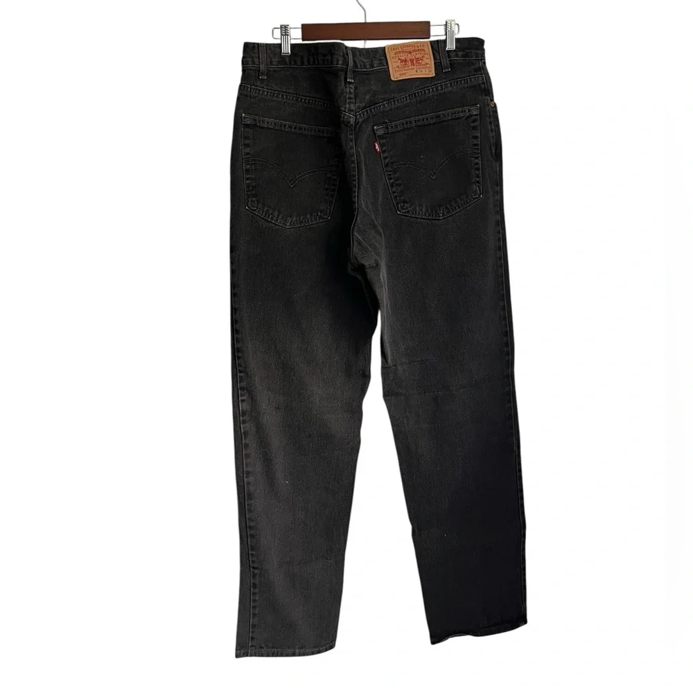Levi's Men's Black Faded Washed Relaxed Fit Jeans - 38x34